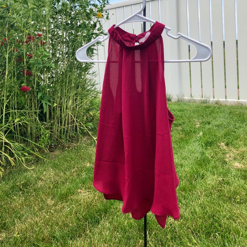 Maroon-Halter-Blouse